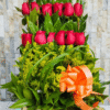 arreglo de flores con chocolates