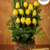 arreglo floral con 12 rosas amarillas + chocolates