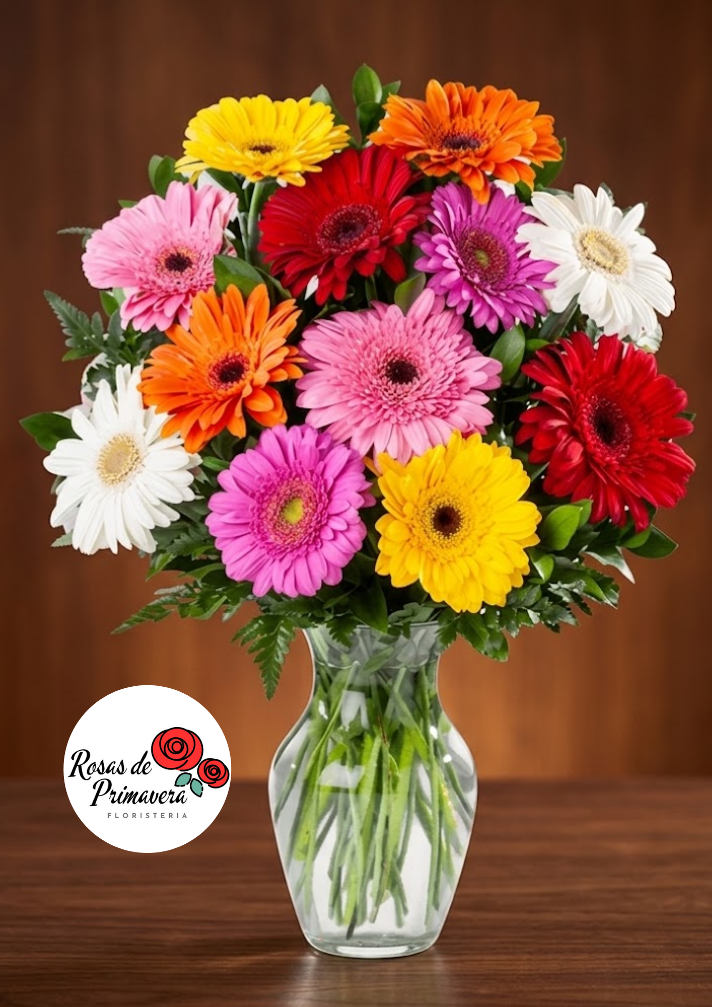 jarrón con gerberas