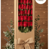 caja con 24 rosas rojas