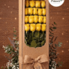 caja con 18 rosas amarillas
