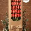 caja con rosas salmón