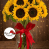 jarrón con 12 girasoles