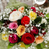 ramillete de rosas multicolor